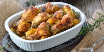 Pernas de Frango com Batatas no forno