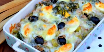 Bróculos gratinados com Atum