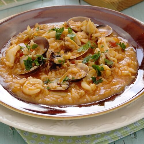 Arroz de choquinhos com amêijoas