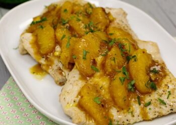 Bifes de peru com molho de laranja e gengibre