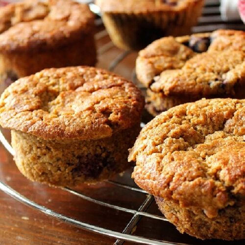 Muffins de Aveia e Mirtilos