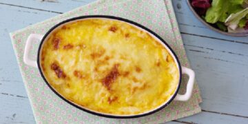 Pescada Gratinada com cenoura e queijo