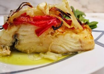 Bacalhau no Forno com Pimentos