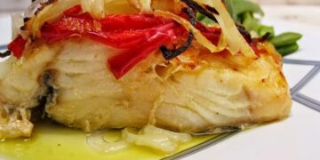 Bacalhau no Forno com Pimentos