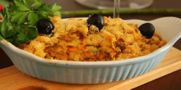 Bacalhau com Legumes e Molho Bechamel