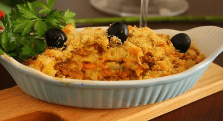 Bacalhau com Legumes e Molho Bechamel