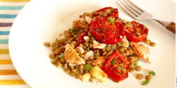 Salada de Lentilhas com Salmão e Tomate