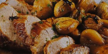 Lombo de Porco Assado com Castanhas