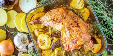 Perna de Peru Assada com Batata-Doce
