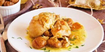Frango Estufado com Castanhas
