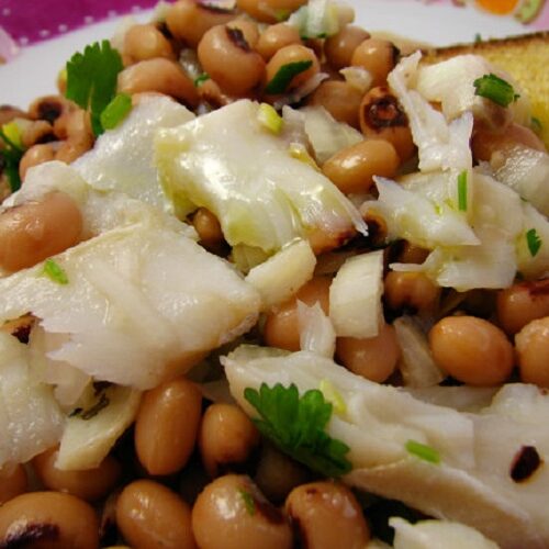 Salada de Feijão Frade com Bacalhau