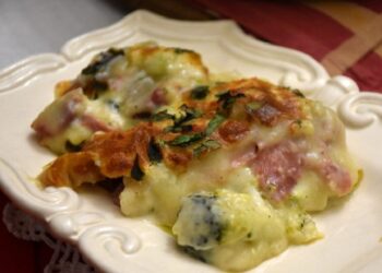 Bacalhau Gratinado com Brócolos