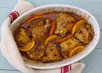 Frango Assado no Forno com Laranja