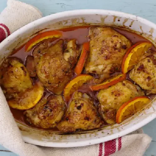 Frango Assado no Forno com Laranja