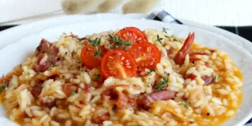 Risotto com pernil fumado